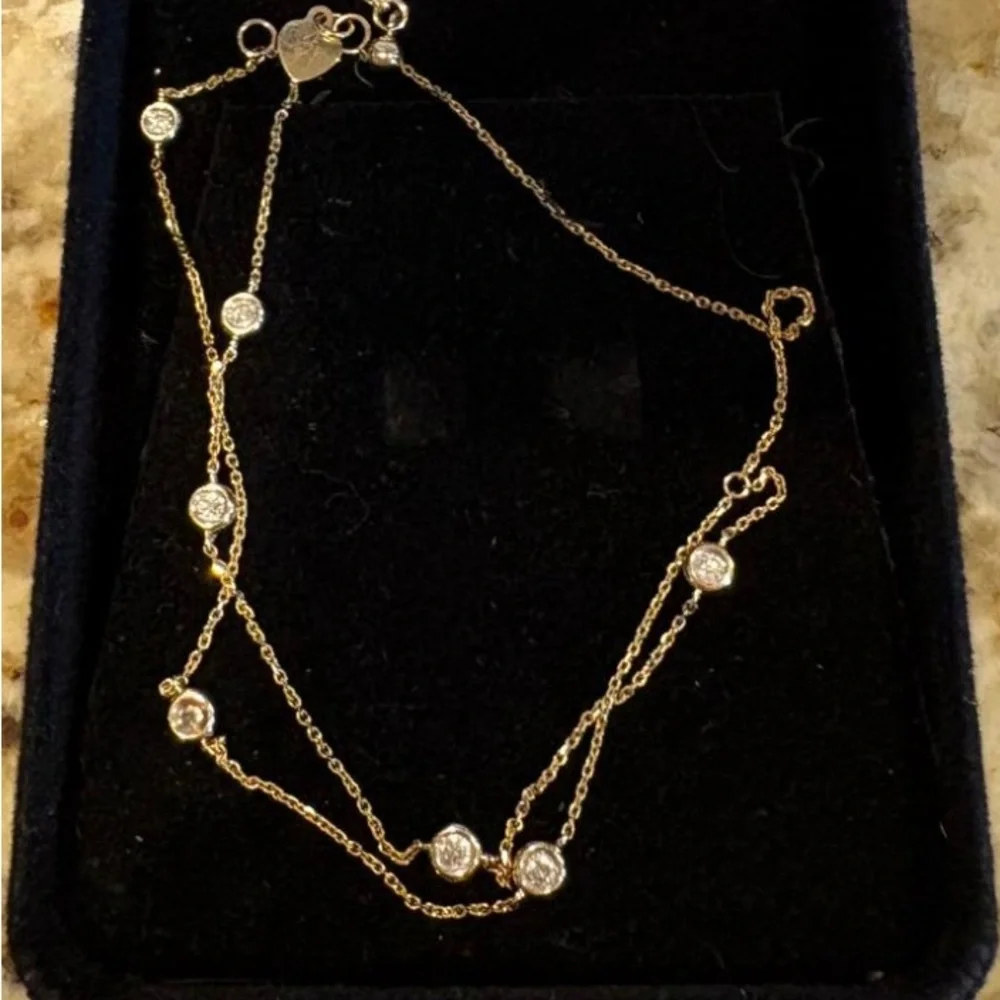 Helzberg Diamonds gold bracelet with small diamonds - Picture 2 of 3